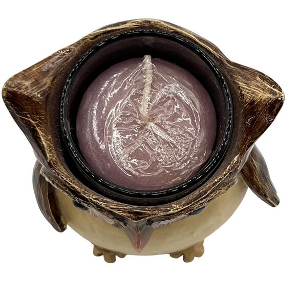Yankee Candle Owl 2011 Antique Style Tealight Holder 3.5" Rustic Nature Votive - Picture 4 of 12